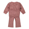 Dirkje Mädchen Baby Set Tupfen Pullover und Schlaghose altrosa