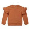Koko Noko Mädchen Pullover rostbraun mit Rüschen