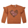 Koko Noko Mädchen Pullover rostbraun mit Rüschen