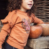 Koko Noko Mädchen Pullover rostbraun mit Rüschen
